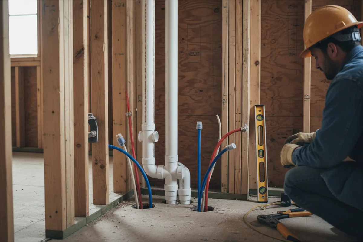 Drain and supply rough-in during Toilet Repair and Installation in Pleasanton