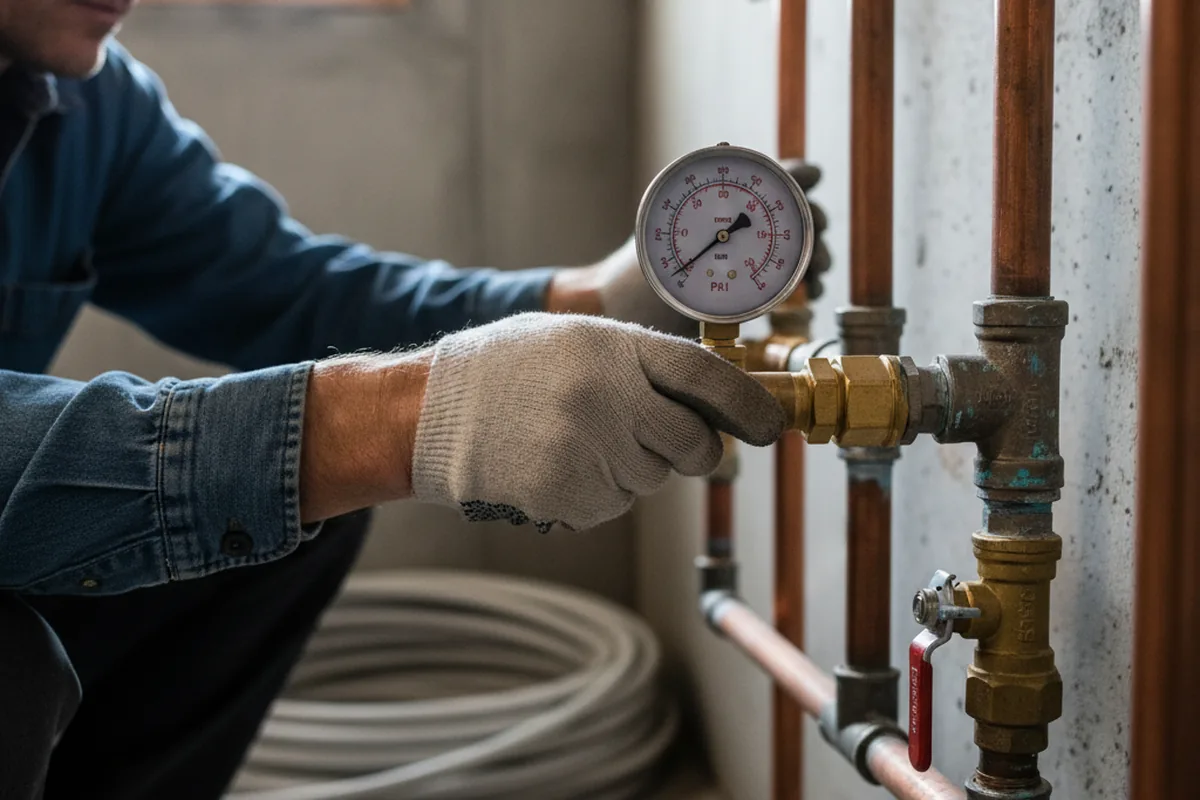 Pressure testing a repaired line during Water Line Repair in Pleasanton